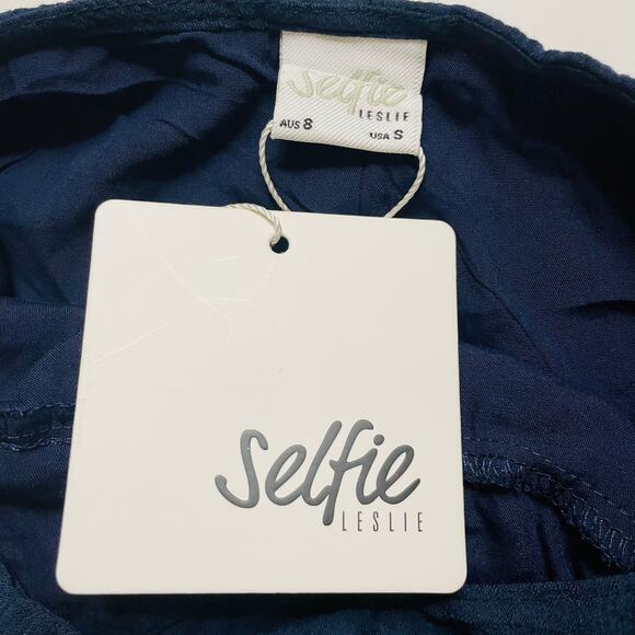 Selfie Leslie Pepita Cami Navy Wrap Ruffle Dress - Picture 6 of 11